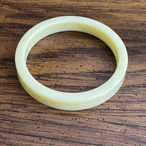 Vintage Lucite Bangle Bracelet Pale Yellow Spacer Plastic